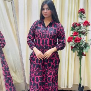শার্ট টু পিস কালেকশন কালো+বেগুনী  কালার